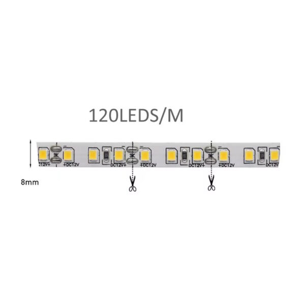 12V Valge LED riba 120LED/m
