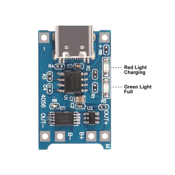 TP4056 USB liitiumaku laadimisplaat