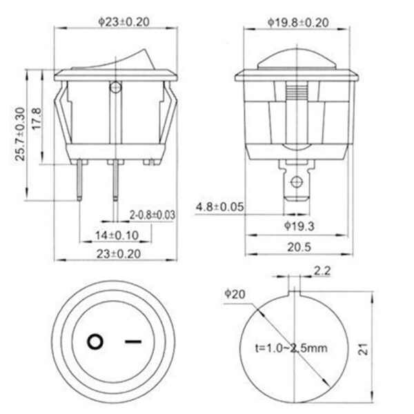 KCD1-105 Ümar klahvlüliti ON-OFF