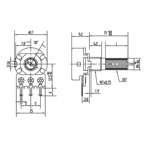 WH148 10k Potentsiomeeter